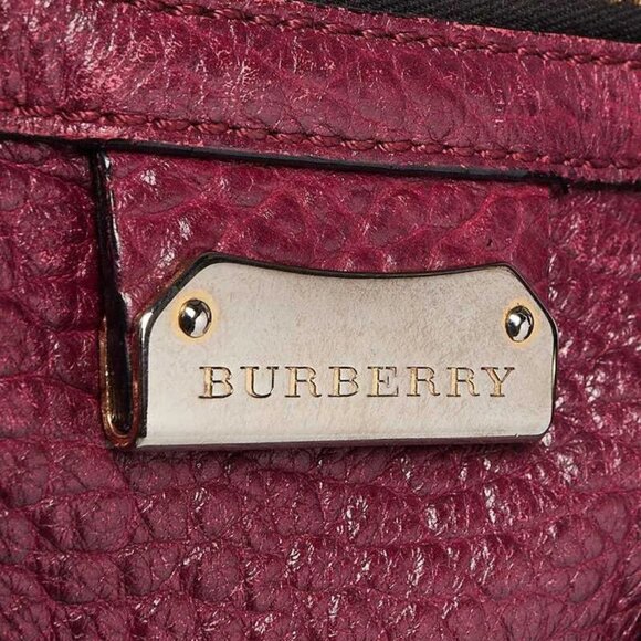 Burberry Purple Heritage Grain Leather Small Gladstone Bag - Picture 4 of 12